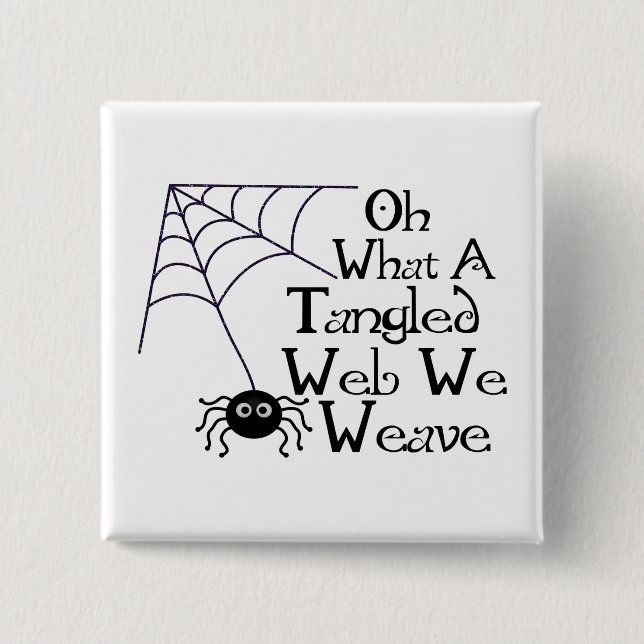 Tangled Web Spider Pinback Button (Front)