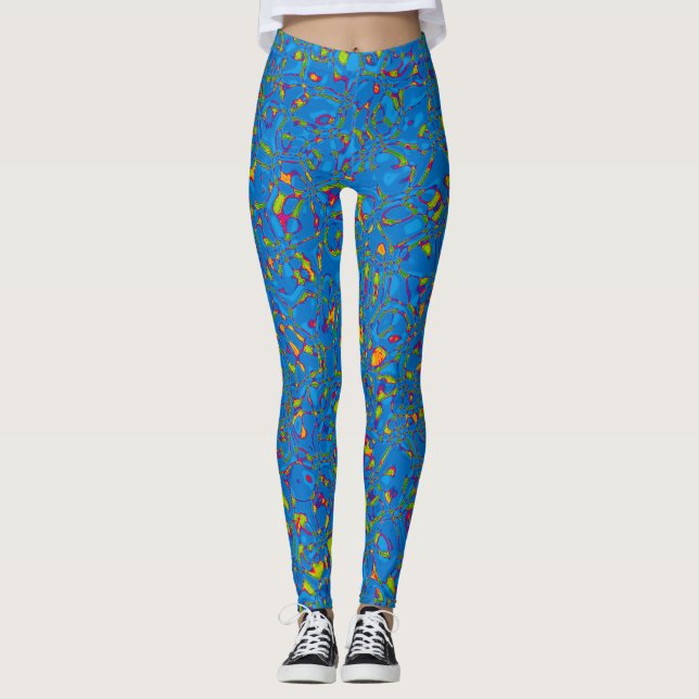 Tangles Blue Women's Leggings (Front)