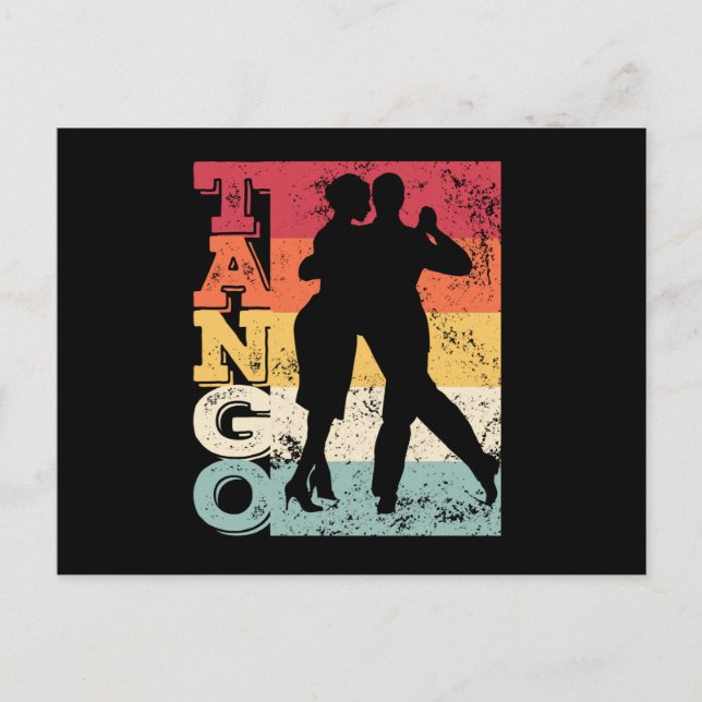 Tango Argentino Retro Vintage Tango Vals Tango Postcard (Front)