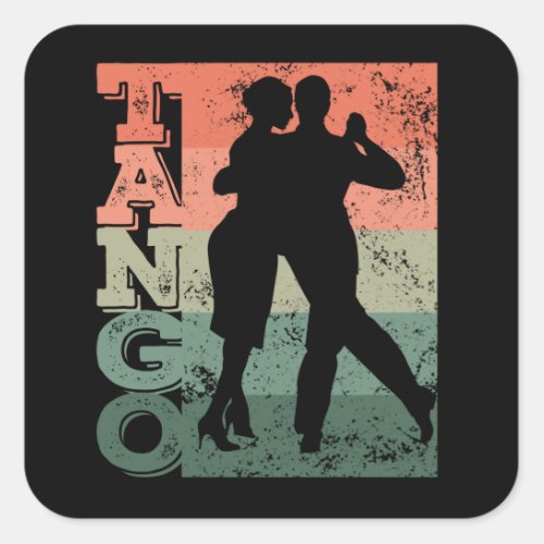 Tango Argentino Retro Vintage Tango Vals Tango Square Sticker