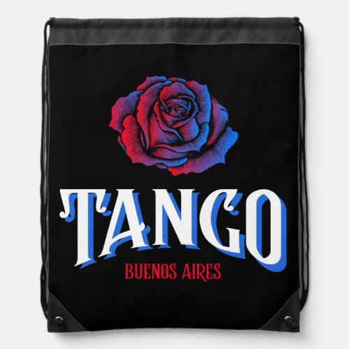Tango Buenos Aires Rose Dance Drawstring Bag