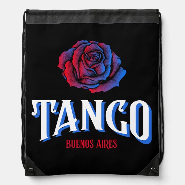 Tango Buenos Aires Rose Dance Drawstring Bag (Front)