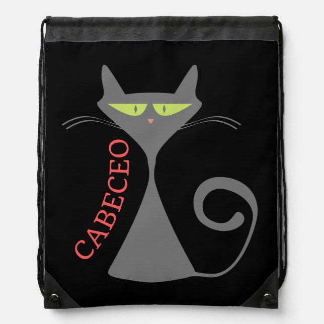 Tango Cabeceo Cat Drawstring Bag (Front)