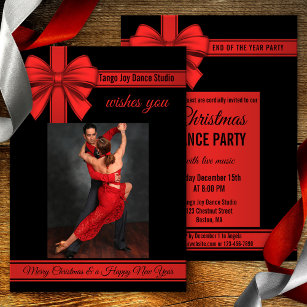 Tango Christmas New Year Dance Party Invitation