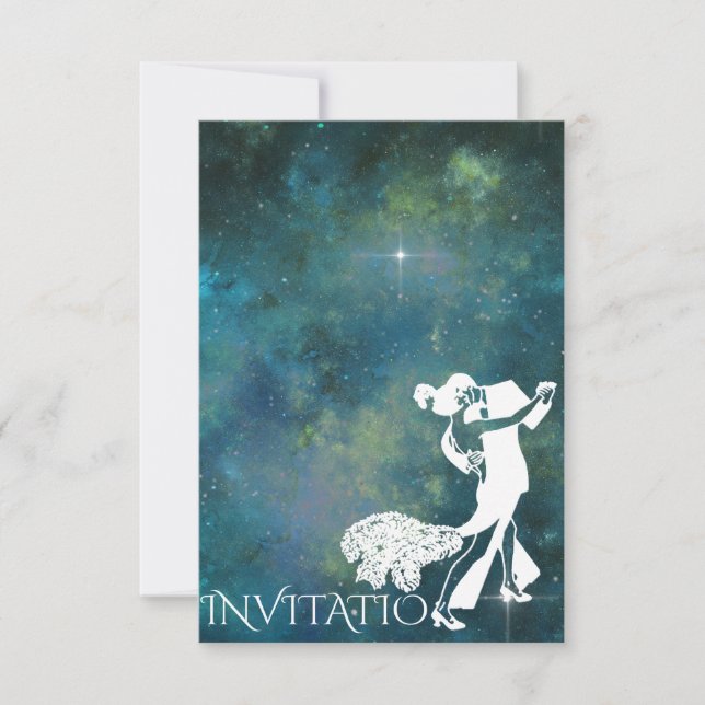 Tango Classic Dance Personalized Glam Galaxy Invitation (Front)
