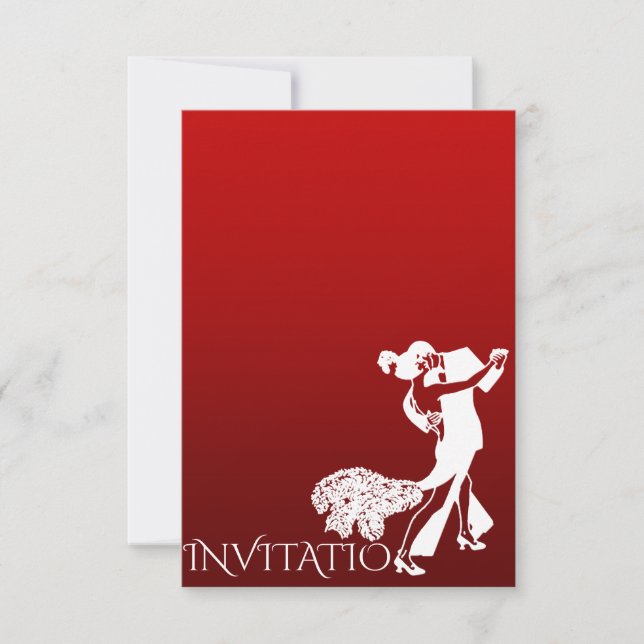 Tango Classic Dance Personalized Red Wine Field Invitation (Front)