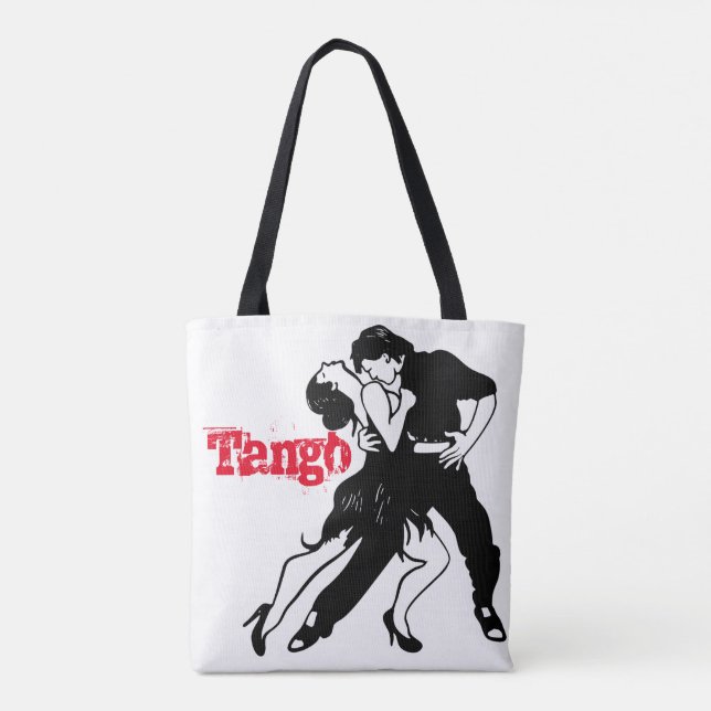 Tango Couple silhouette Tote Bag (Back)
