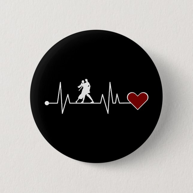 Tango Dance Couple Dancing Heartbeat gift Button (Front)