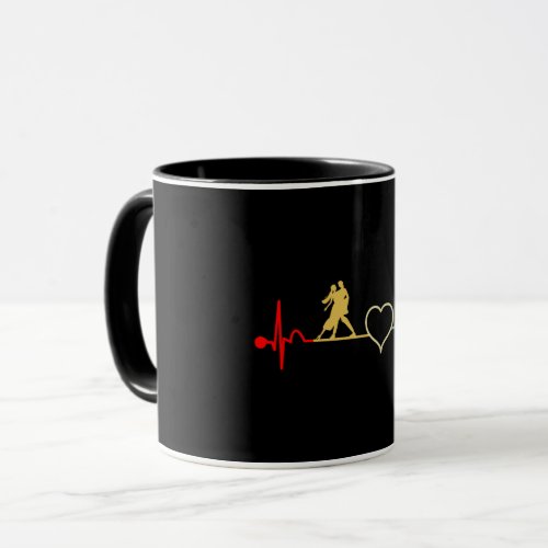 Tango Dance Dancer Couple Heartbeat Retro Mug