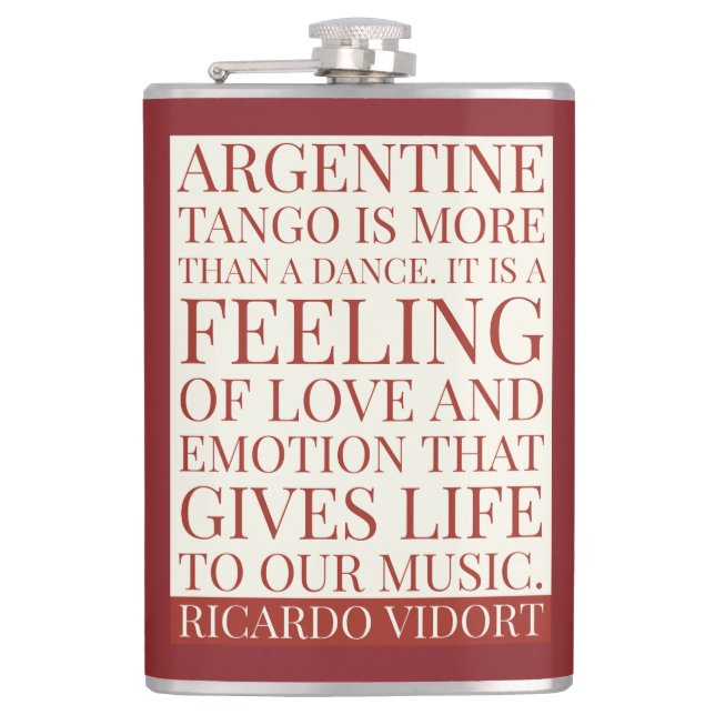 Tango Dance Gives Life to Our Music Quote Flask (Front)