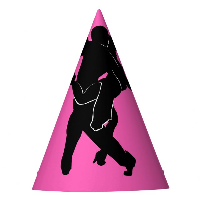 Tango Dancer Pink Paper Party Hat Choose Color (Front)