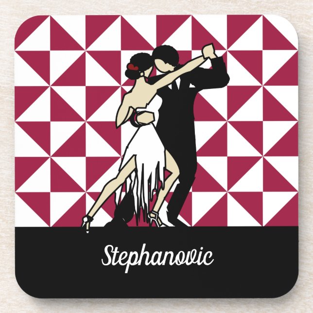 Tango Dancers Beverage Coaster (Front)