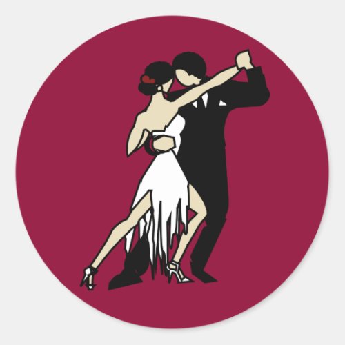 Tango Dancers Classic Round Sticker