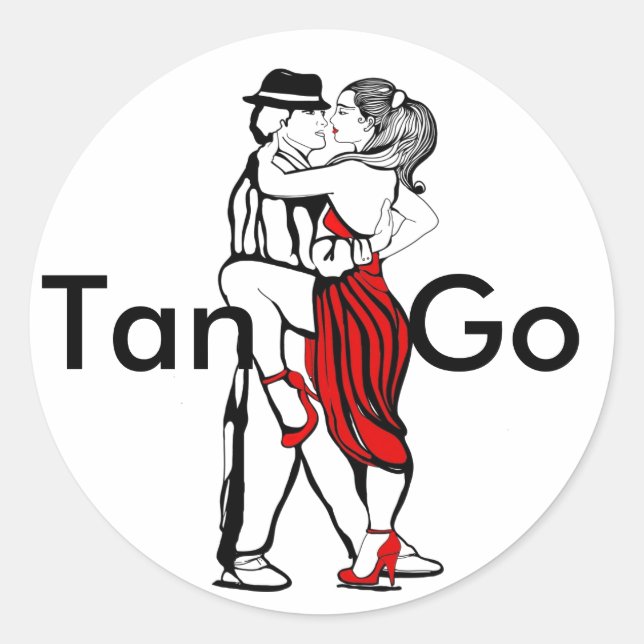 Tango Dancers Classic Round Sticker (Front)