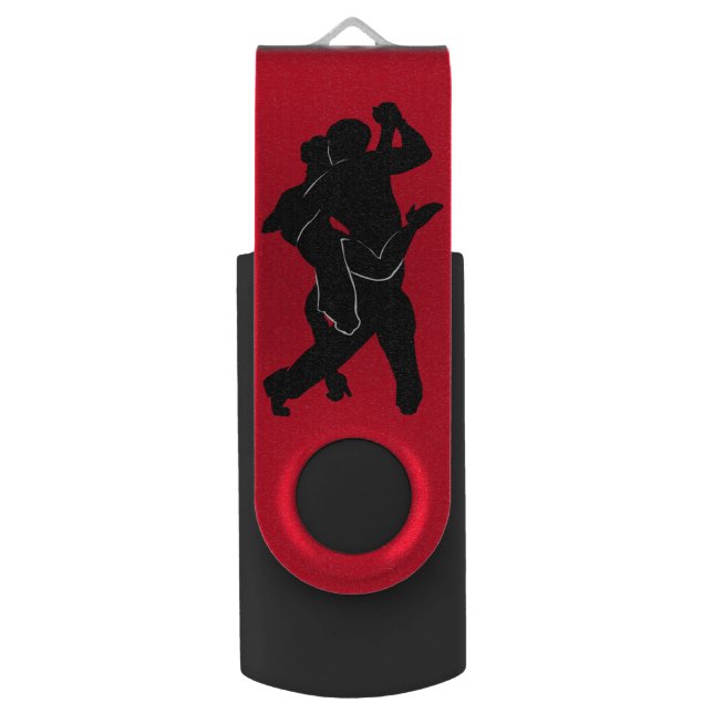 Tango Dancers Couple Flash Drive - Custom Colors (Back (Vertical))