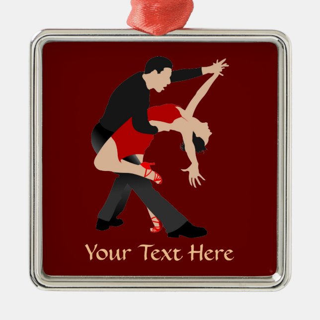 Tango Dancers (customized) Metal Ornament (Front)