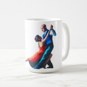 Tango dancers - hand painting coffee mug