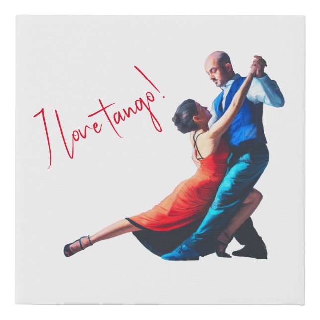 Tango dancers - hand painting  faux canvas print (Front)