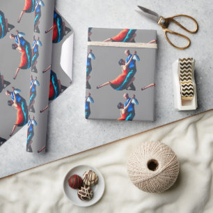 Tango dancers - hand painting wrapping paper