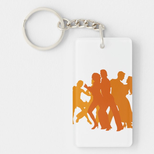 Tango Dancers Illustration Keychain (Front)