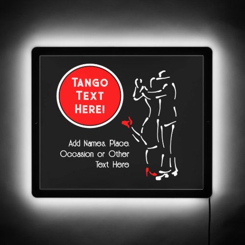 Tango Dancers in Black Red White 2x Custom Text LED Sign
