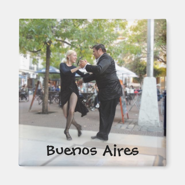 Tango Dancers in Plaza Dorrego Magnet (Front)