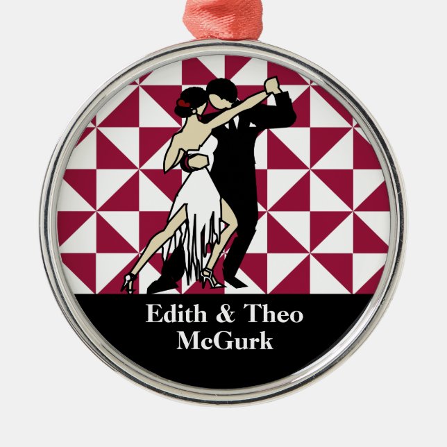 Tango Dancers Metal Ornament (Front)