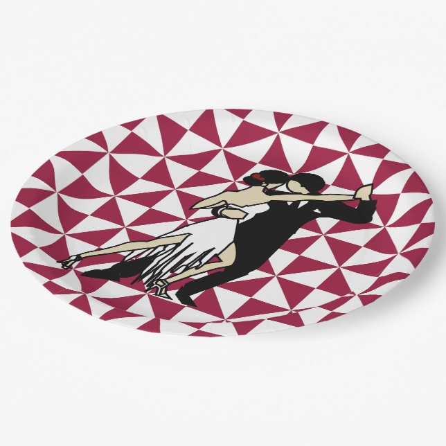 Tango Dancers Paper Plates (Angled)