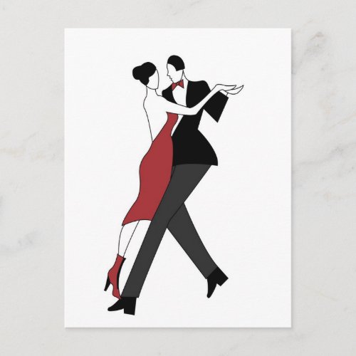 tango dancers postcard