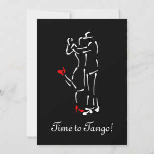 Tango Dancers (Red Shoes) with Customizable Text Invitation