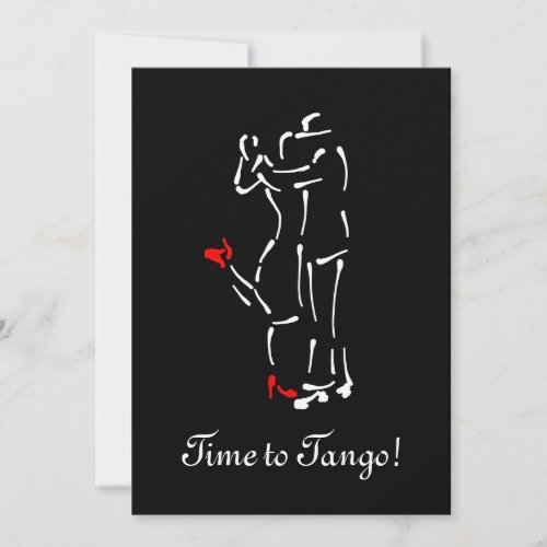 Tango Dancers Red Shoes with Customizable Text Invitation