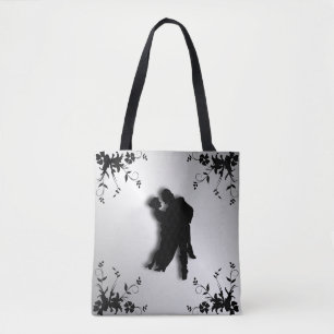 Tango Dancers Silhouette 1 Silver Tote Bag