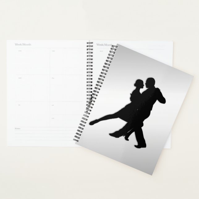 Tango Dancers Silhouette 2 Silver Planner (Display)