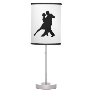 Tango Dancers Silhouette 2 Silver Table Lamp