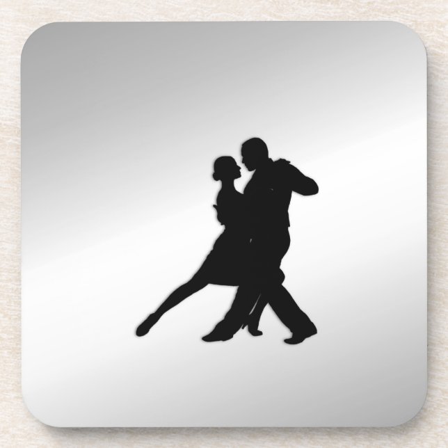Tango Dancers Silhouette Beverage Coaster (Front)