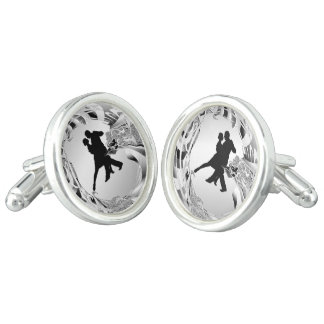 Tango Dancers Silhouette Cufflinks