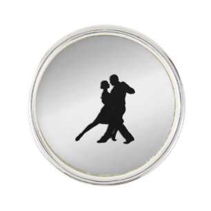 Tango Dancers Silhouette Lapel Pin
