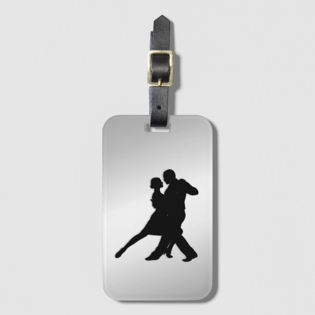 Tango Dancers Silhouette Luggage Tag (Front Vertical)