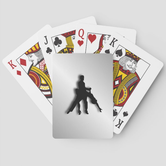 Tango Dancers Silhouette Poker Cards (Back)