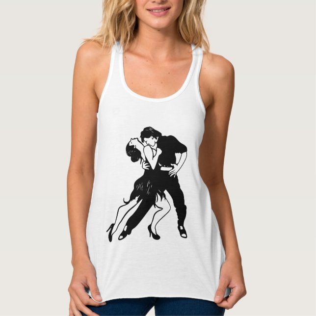 Tango Dancers Silhouette Tank Top (Front)
