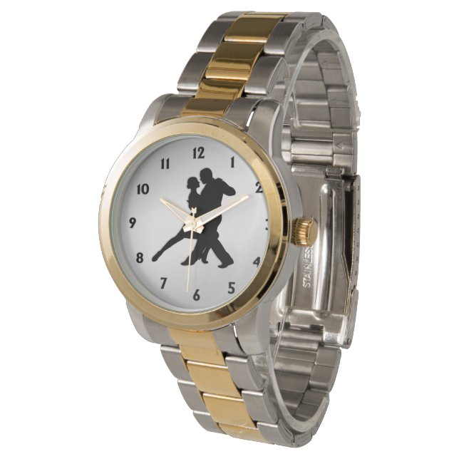 Tango Dancers Silhouette Watch (Angled)