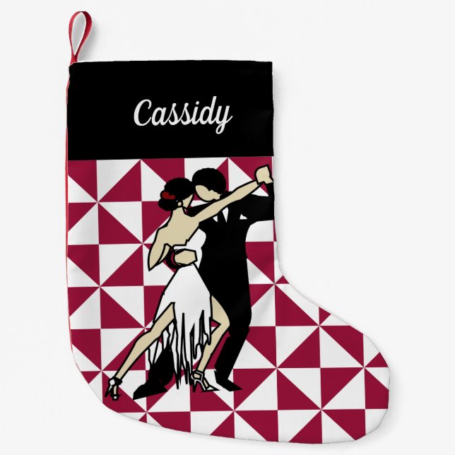 Tango Dancers Small Christmas Stocking (Front)