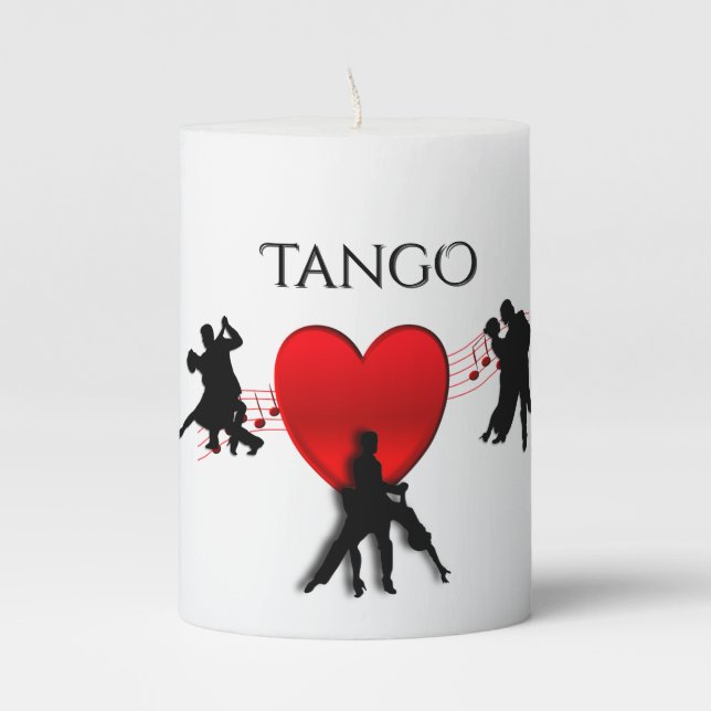Tango Dancers Tangy Pillar Candle (Front)