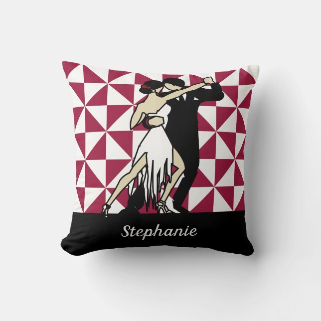 Tango Dancers Throw Pillow (Front)