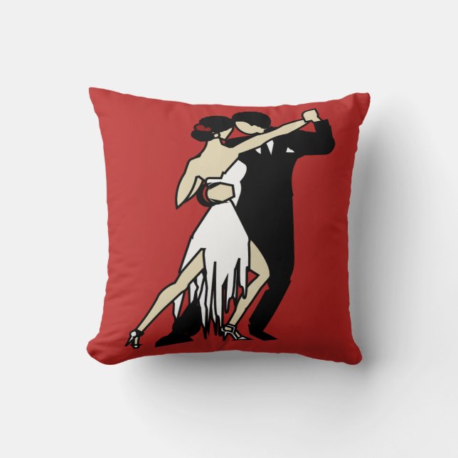 Tango Dancers Throw Pillow (Front)