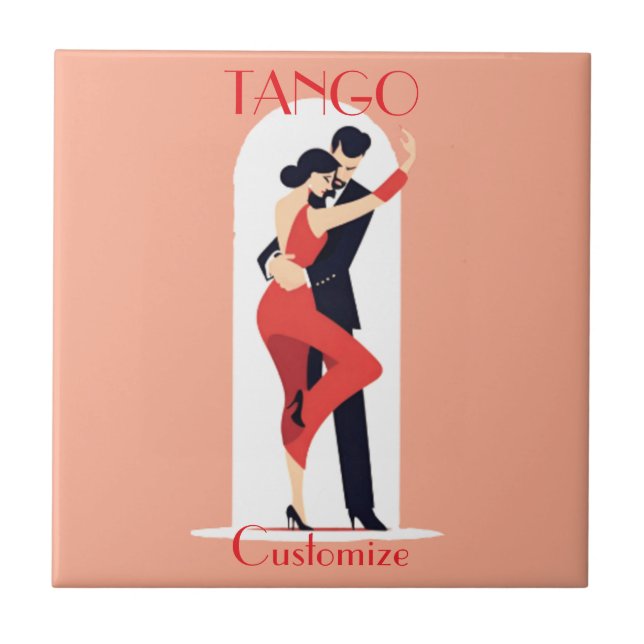 Tango Dancers Thunder_Cove Ceramic Tile (Front)