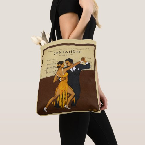 Tango Dancers Vintage Poster Print Tote Bag