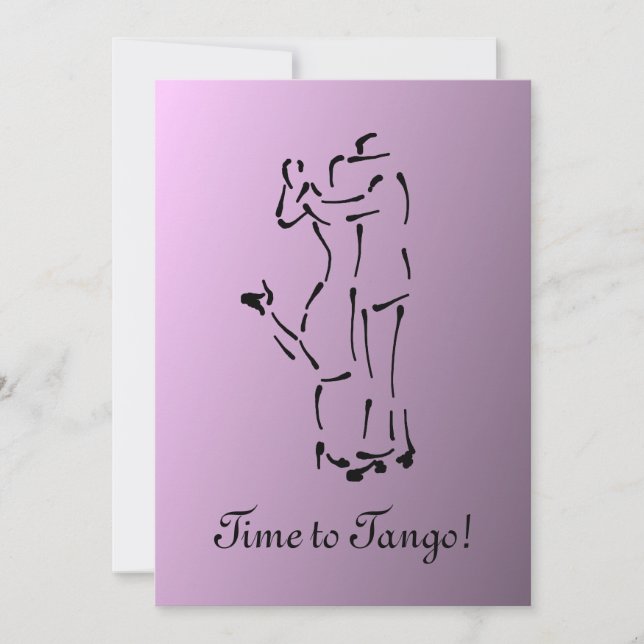Tango Dancers with Customizable Slogan Invitation (Front)
