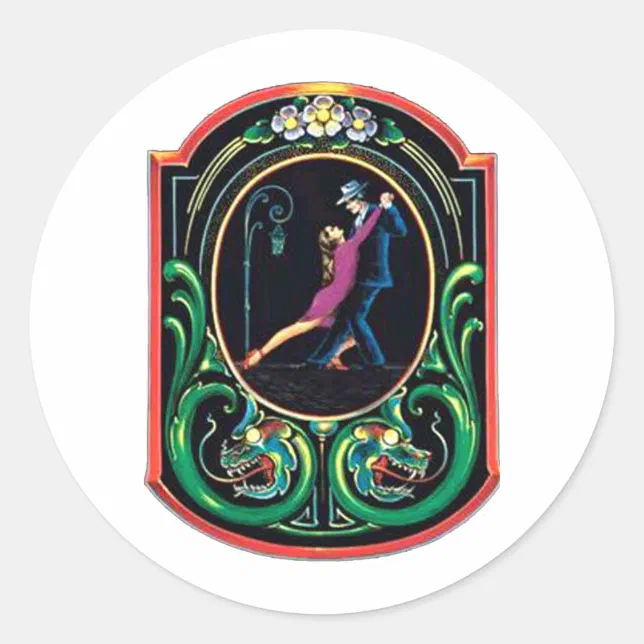 Tango design! Tango Art! Classic Round Sticker | Zazzle