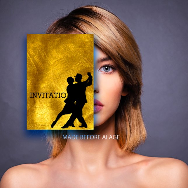 Tango Flamenco Latin Dance Golden Foil Invitation (Tango Flamenco Latin Dance Golden Foil Invitation)